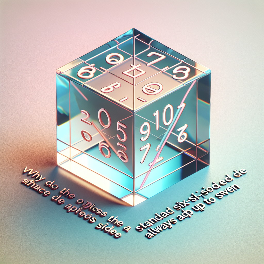 Why do the opposite sides of a standard six-sided die always add up to ...